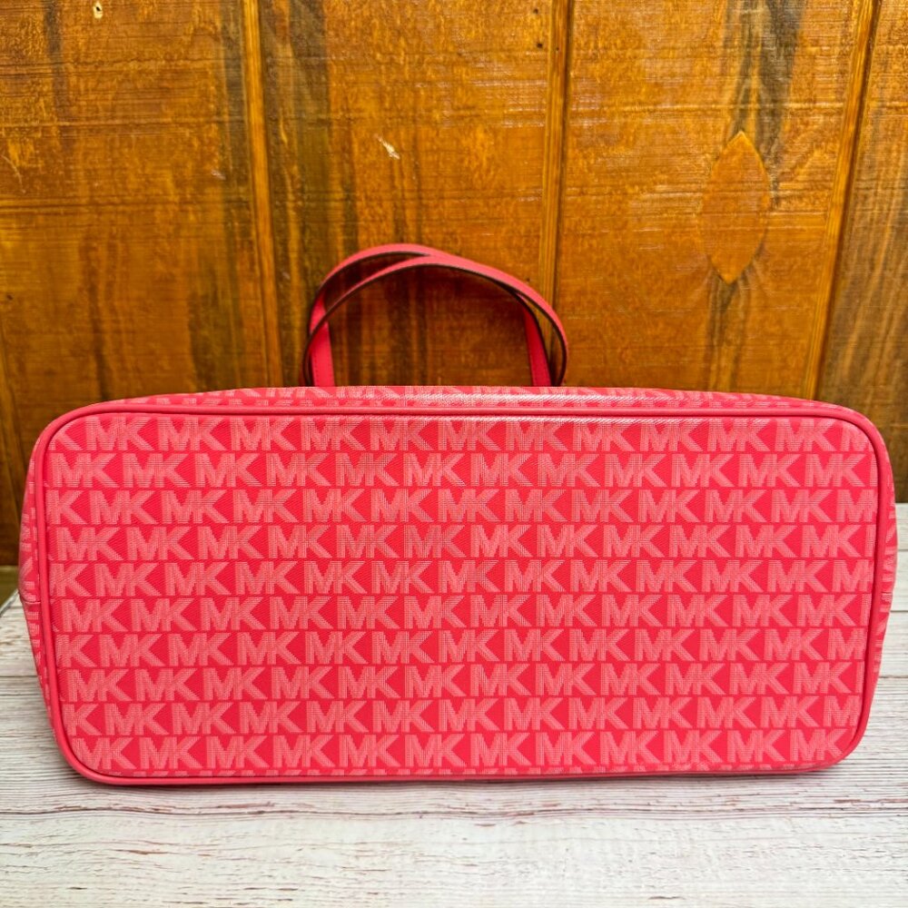 MICHAEL KORS Logo Carter Large Top Zip Tote Bag - Geranium - Picture 3 of 6